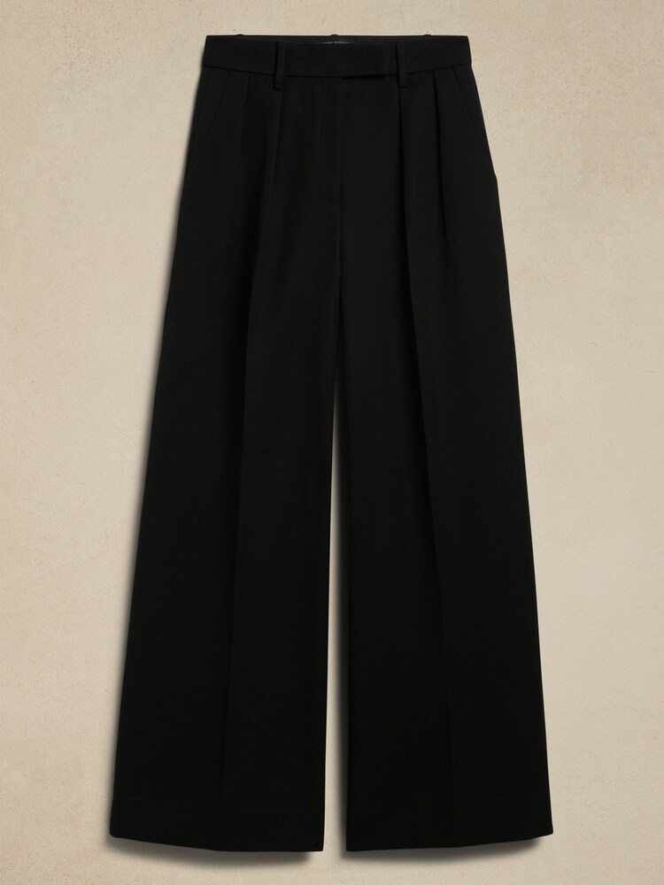 Banana Republic Black Cara Wool-Blend Trousers - Image 3 of 3