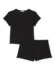 Victoria's Secret PINK Black Heart Pointelle Short Pyjama Set - Image 3 of 4