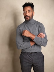 Banana Republic Grey Moda Merino Turtleneck Jumper - Image 1 of 1