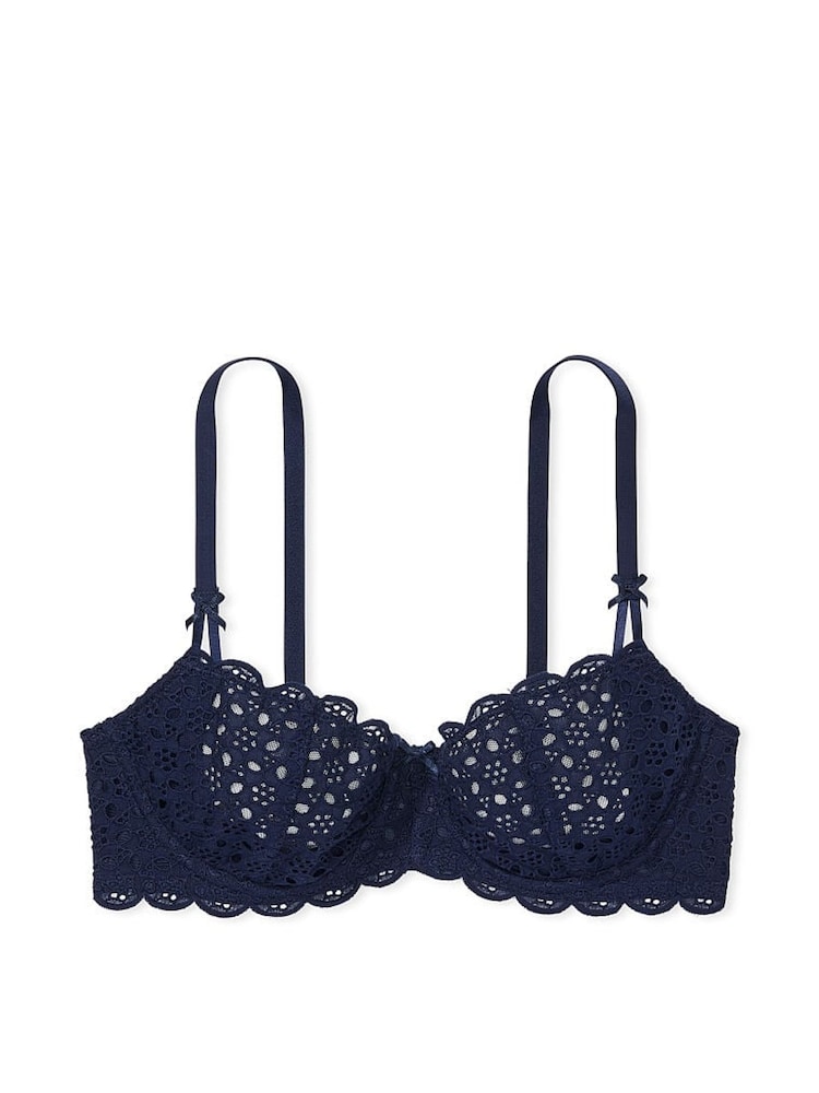 Victoria's Secret Ensign Blue Unlined Balcony Broderie Scalloped Trim Bra - Image 4 of 4 Victoria's Secret Ensign Blue Unlined Balcony Broderie Scalloped Trim Bra - Image 4 of 4
