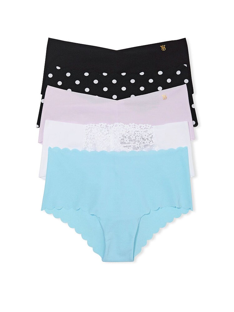 Victoria's Secret Black/Purple/White/Blue Cheeky 5 Pack Knickers - Image 1 of 3