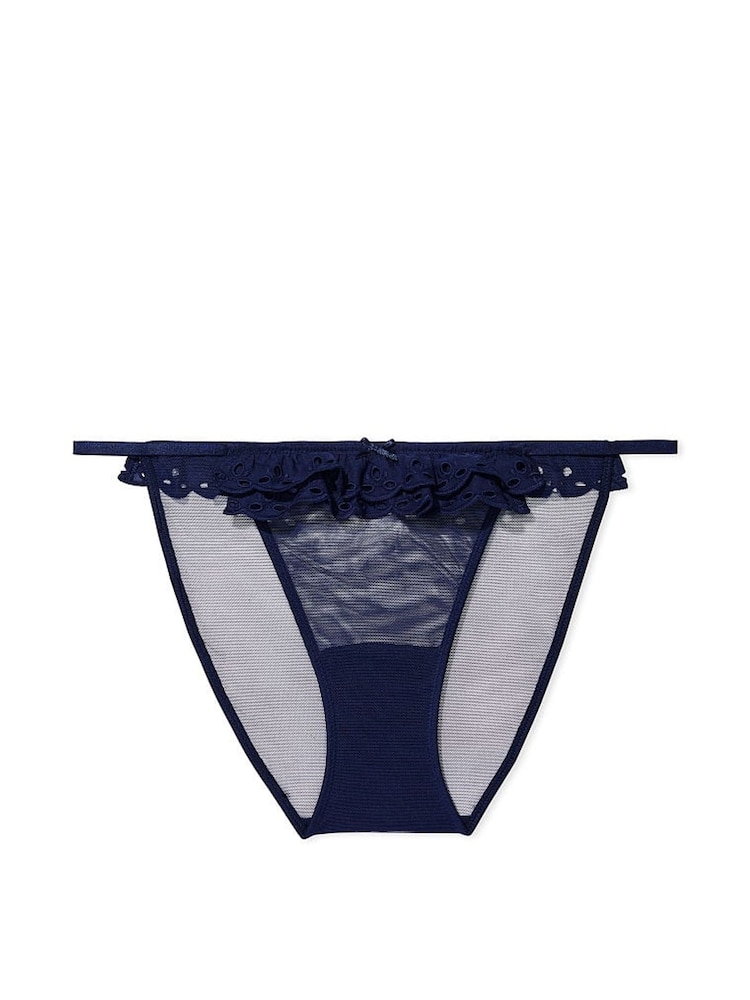 Victoria's Secret Ensign Navy Blue Bikini Broderie Knickers - Image 4 of 4