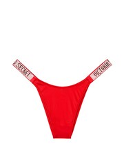 Victoria's Secret Lipstick Red Smooth Brazilian Shine Strap Knickers - Image 1 of 1