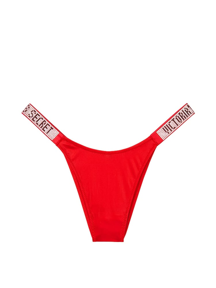 Victoria's Secret Lipstick Red Smooth Brazilian Shine Strap Knickers - Image 1 of 1