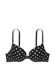 Victoria's Secret Black Dots T Shirt Push Up Bra - Image 1 of 2