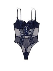 Victoria's Secret Ensign Navy Blue Broderie Unlined Balcony Body - Image 3 of 3