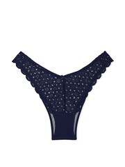 Victoria's Secret Ensign Navy Blue Brazilian Broderie Knickers - Image 3 of 3
