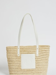 Lipsy White Raffia Straw Beach Tote Bag - Image 4 of 5