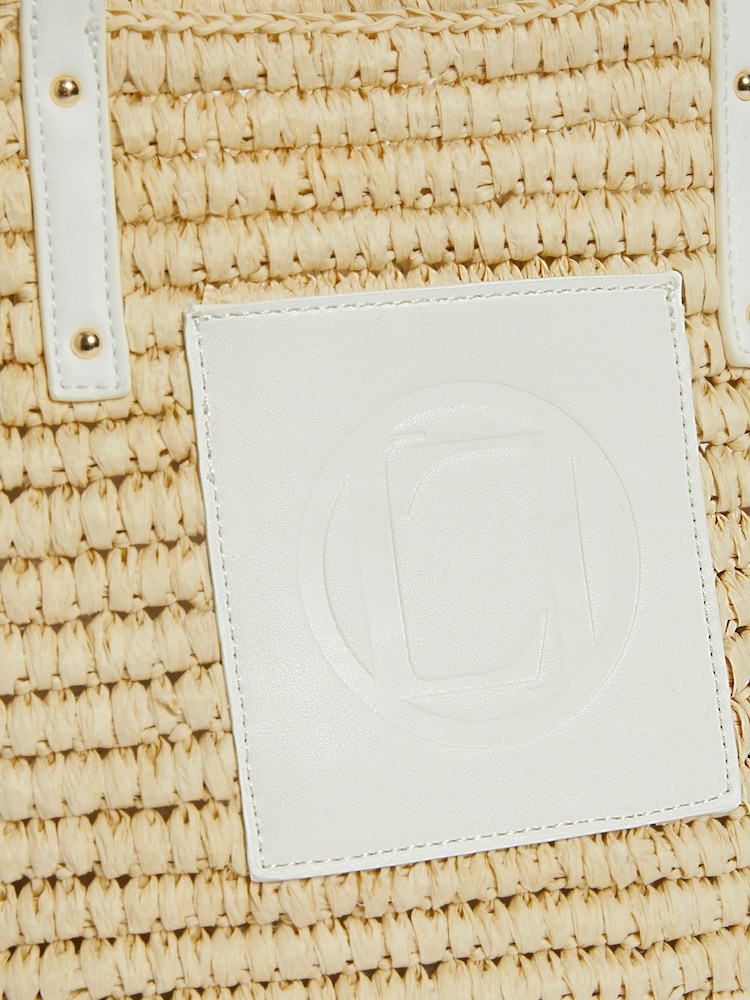 Lipsy White Raffia Straw Beach Tote Bag - Image 5 of 5