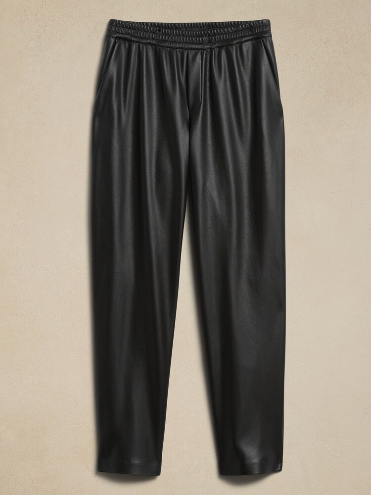 Banana Republic Black Black Faux Leather Trousers - Image 5 of 5