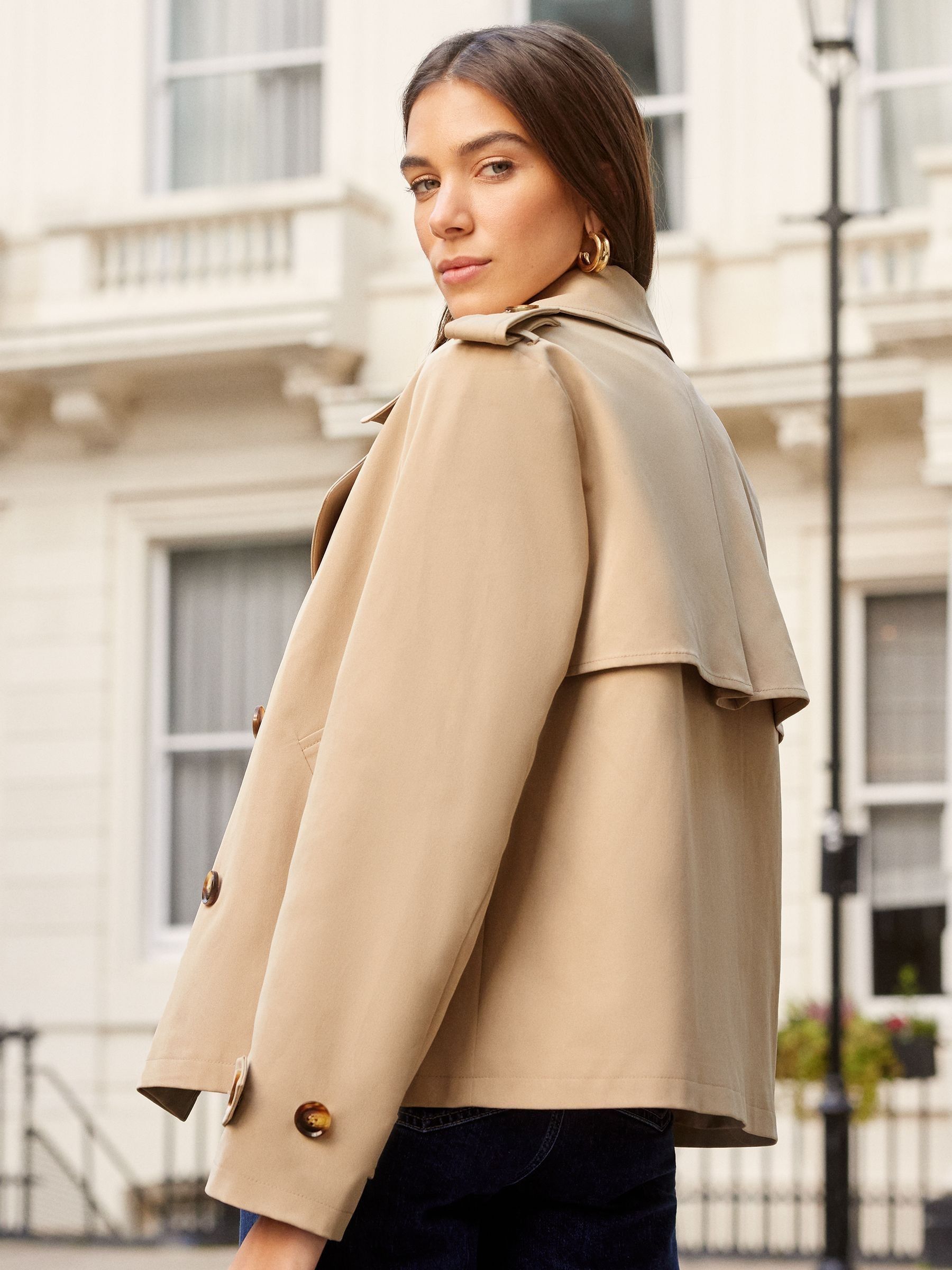 Buy Love & Roses Camel Cropped Trench Jacket from Next USA