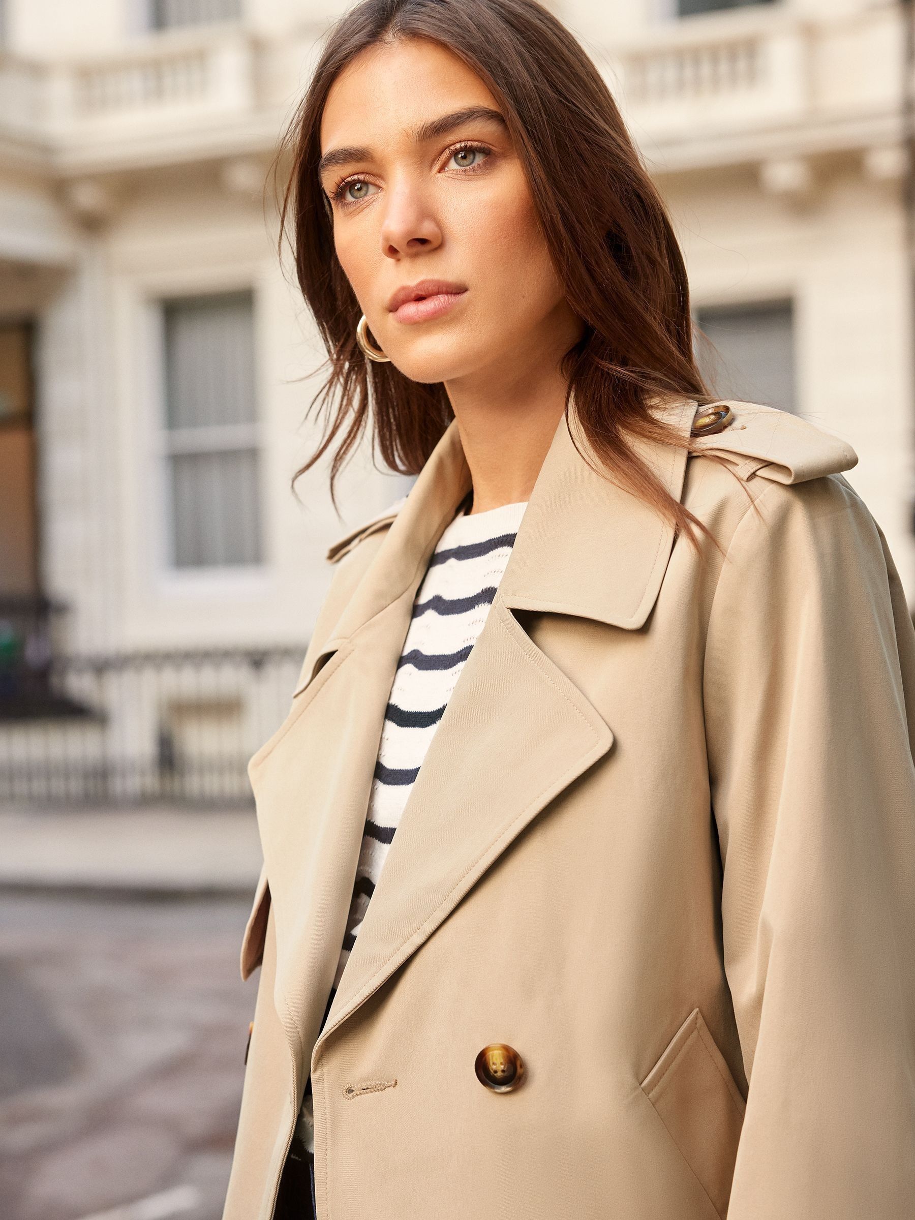 Buy Love & Roses Camel Cropped Trench Jacket from Next USA