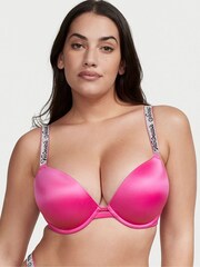 Victoria's Secret Fuchsia Frenzy Pink Smooth Shine Strap Push Up Bra - Image 1 of 4