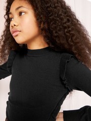 Lipsy Black Frill Jumper - Image 4 of 4