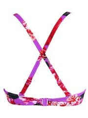 Pour Moi Purple Floral Non Padded Getaway Bikini Top - Image 5 of 5