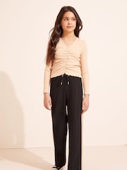 Lipsy Black Side Stripe Wide Leg Trousers - Image 3 of 4