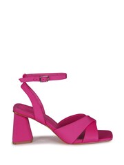 Linzi Fuchsia Pink Lilibet Block Heeled Sandal With Cross Over Front Strap - Image 2 of 4