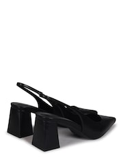 Linzi Black Elizabeth Slingback Court Shoe With Block Heel - Image 4 of 4