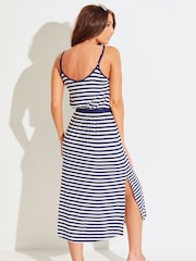 Pour Moi Blue Jersey Strap Detail Tie Waist Midi Dress - Image 2 of 3