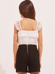 Lipsy Black Button Front Denim Short - Image 3 of 4