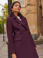 Love & Roses Purple Premium Double Breasted Dolly Coat - Image 3 of 4