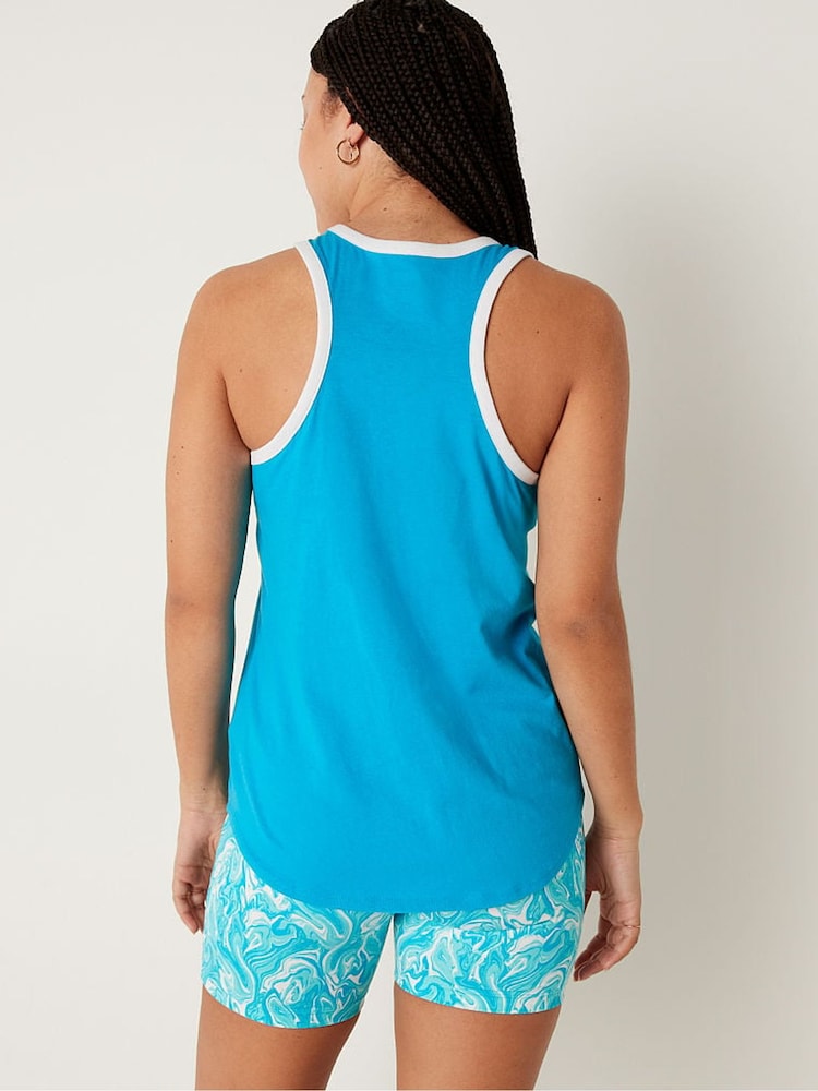 Victoria's Secret PINK Bright Marine Blue Everyday Ringer Tank - Image 2 of 4