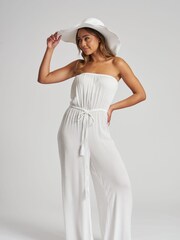 South Beach White Wide Brim Floppy Hat - Image 3 of 4