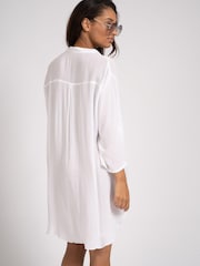 South Beach White Crinkle Beach Shirt With Pocket - Image 3 of 4