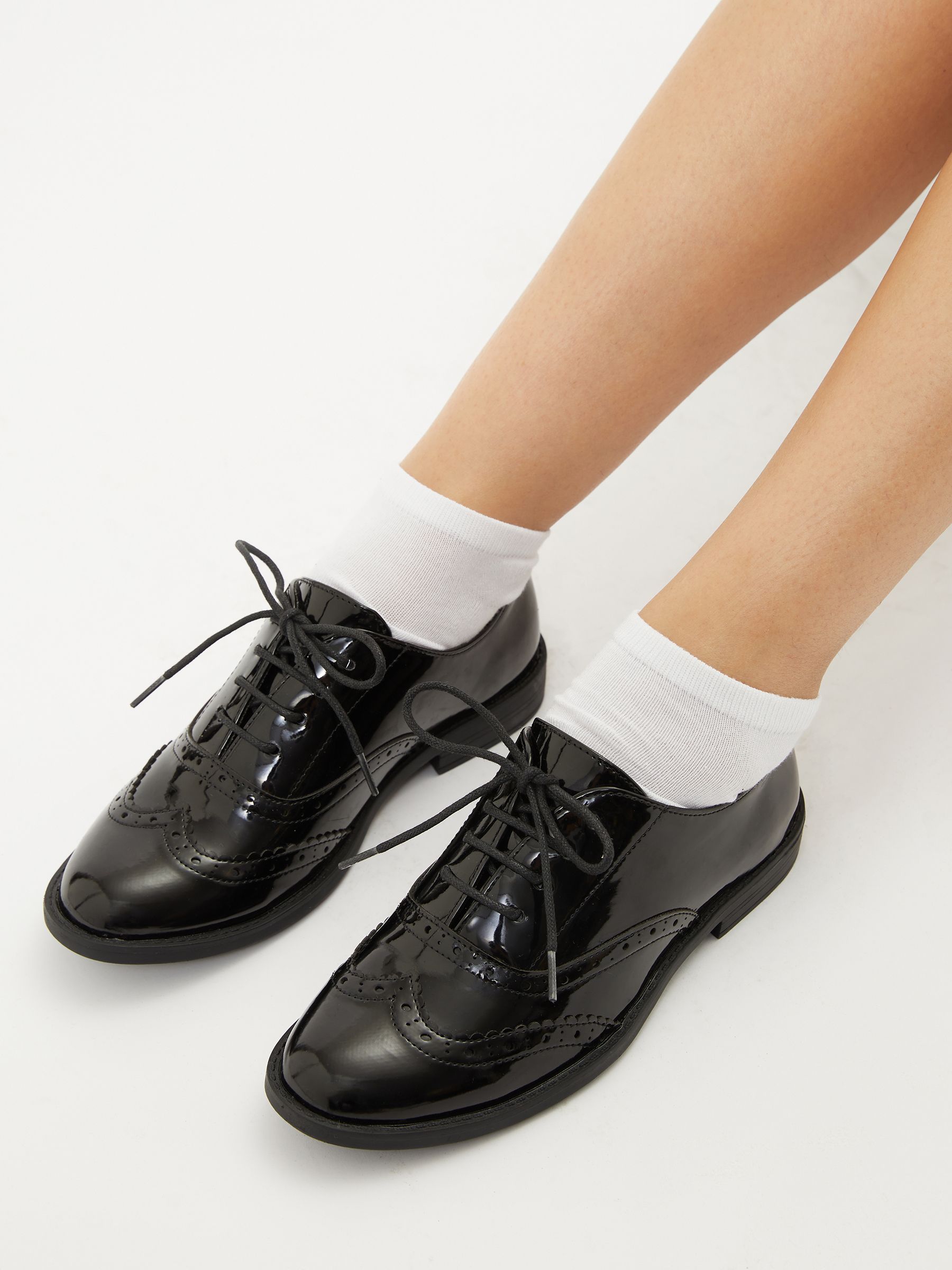 Women's black oxford lace up shoes store