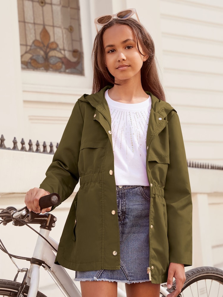 Lipsy Khaki Green Lightweight Rain Coat (3yrs-16yrs) - Image 2 of 3