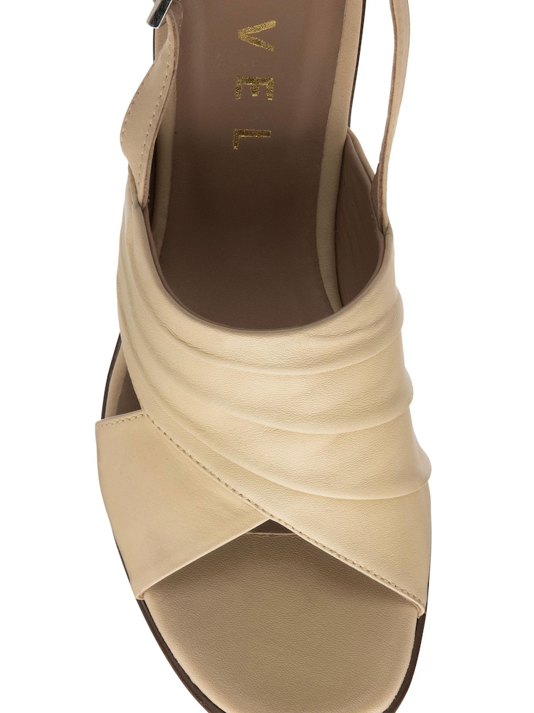 Ravel Beige Leather Block Heel Sandal With Buckle Fastening - Image 4 of 4 Ravel Beige Leather Block Heel Sandal With Buckle Fastening - Image 4 of 4