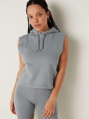 Victoria's Secret PINK Grey Oasis Cropped Sleeveless Hoodie - Image 1 of 4
