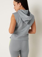Victoria's Secret PINK Grey Oasis Cropped Sleeveless Hoodie - Image 2 of 4