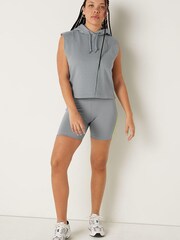 Victoria's Secret PINK Grey Oasis Cropped Sleeveless Hoodie - Image 3 of 4