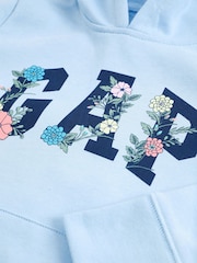 Gap Blue Floral Logo Hoodie - Image 3 of 3