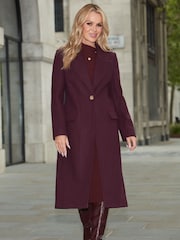 Lipsy Berry Red Single Button Long Tailored Coat - Image 4 of 4