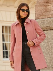 Lipsy Pink Petite Princess Military A Line Coat - Image 1 of 4