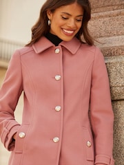 Lipsy Pink Petite Princess Military A Line Coat - Image 2 of 4