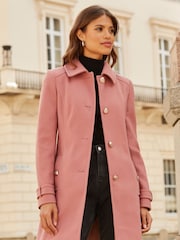Lipsy Pink Petite Princess Military A Line Coat - Image 4 of 4