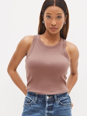 Gap Brown High Neck Vest Tank Top - Image 1 of 4