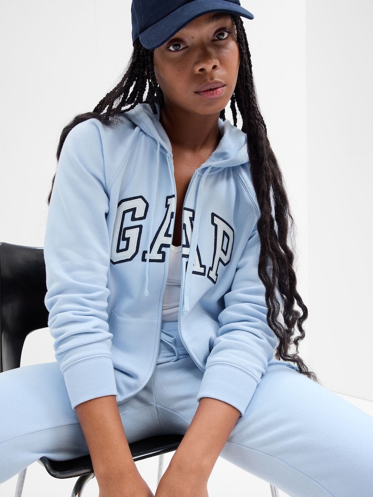 Gap Blue Logo Zip Up Hoodie - Image 1 of 3