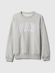 Gap Light Grey Logo Crew Neck Sweatshirt - Image 7 of 7