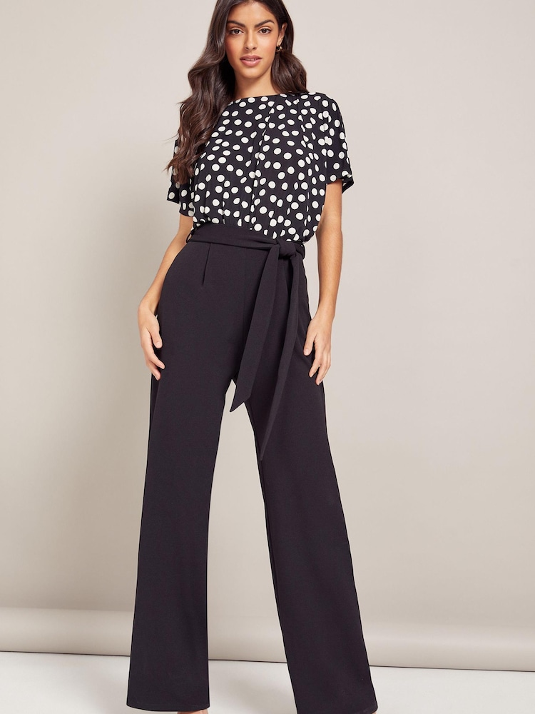 Friends Like These Black Spot Short Sleeve Batwing Summer Jumpsuit - Image 1 of 4