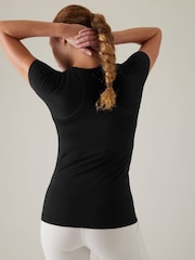 Athleta Black Short Sleeve Crew Neck Seamless T-Shirt - Image 2 of 7