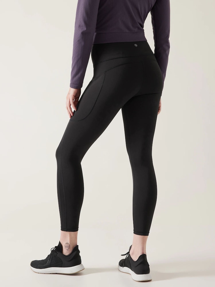 Athleta Black 7/8 Length Saluation High Waisted Pocket Leggings - Image 2 of 6 Athleta Black 7/8 Length Saluation High Waisted Pocket Leggings - Image 2 of 6