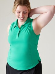Athleta Green Sleeveless Upf Polo Polo Shirt - Image 1 of 5