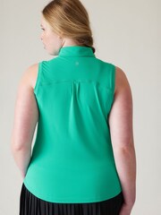 Athleta Green Sleeveless Upf Polo Polo Shirt - Image 2 of 5