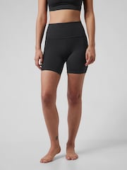 Athleta Black Long Length Salutation High Waisted Pocket Cycling Shorts - Image 3 of 6