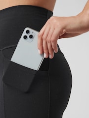 Athleta Black Long Length Salutation High Waisted Pocket Cycling Shorts - Image 6 of 6