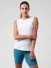 Athleta White High Neck UPF Mesh Tank - Image 1 of 7